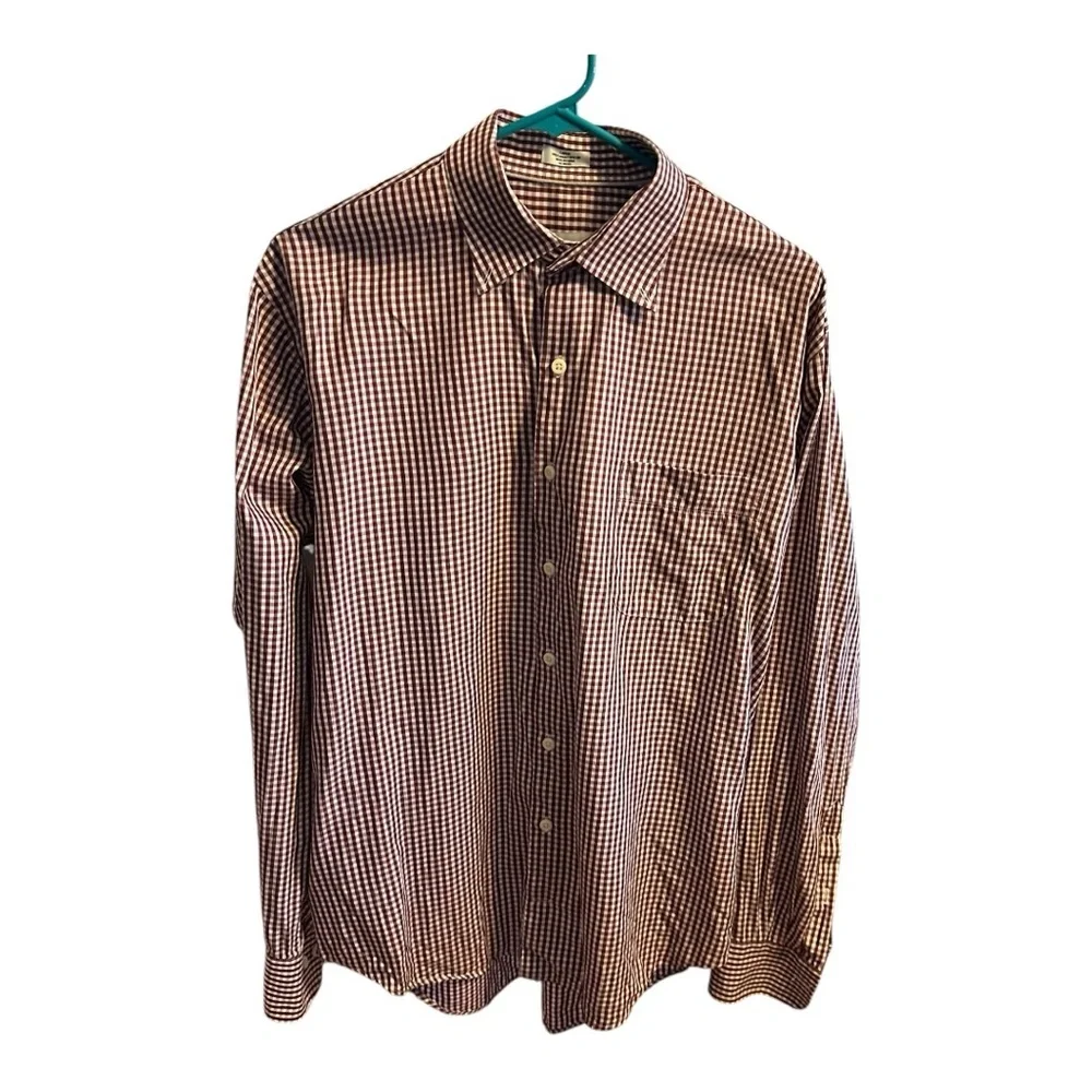 Peter Millar Crown Crafted Men's Red Checkered Button Down Shirt Cotton & Silk L - Picture 2 of 4